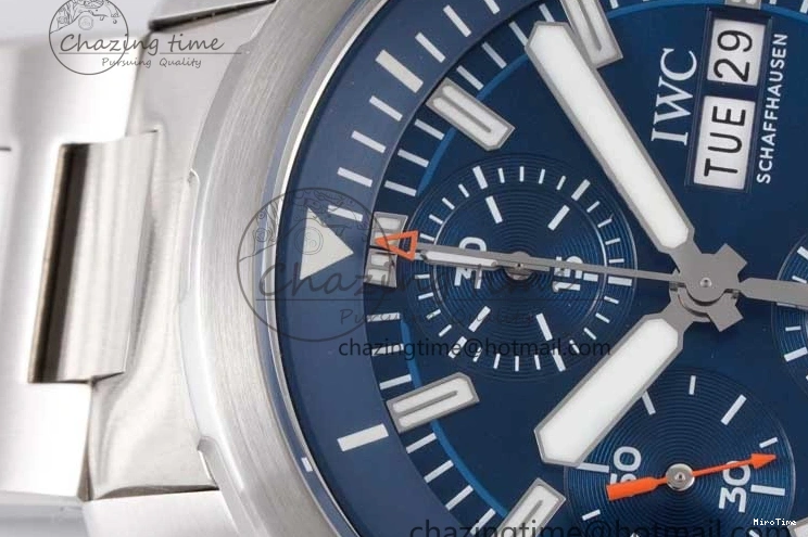 MIROTIME 0123 Aquatimer Chrono SS V6SF 1:1 Best Edition Blue Dial on SS Bracelet A Modern 7032